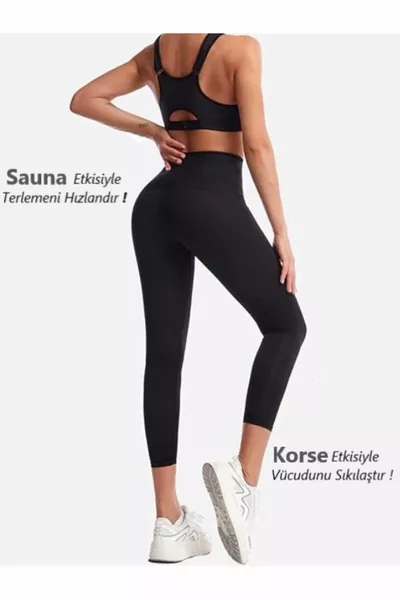 Sauna Leggings Model Fat-Burning Slimming Two Sizes Smaller High-Waist Hooked Sauna Thermal Leggings