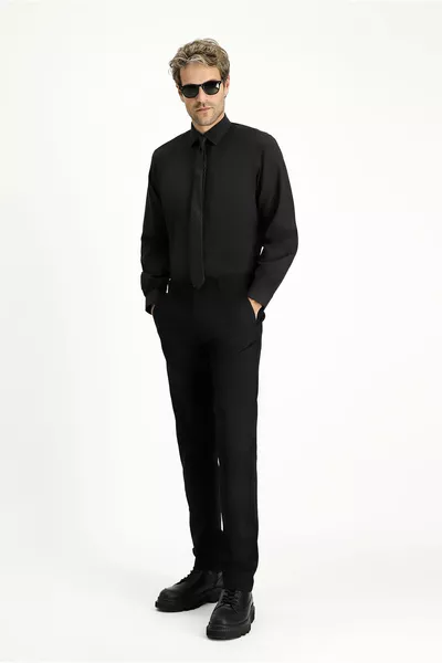 Lange Mouw Regular Fit Klassiek Kraag Oxford Katoen Makkelijk Strijkbare Overhemd