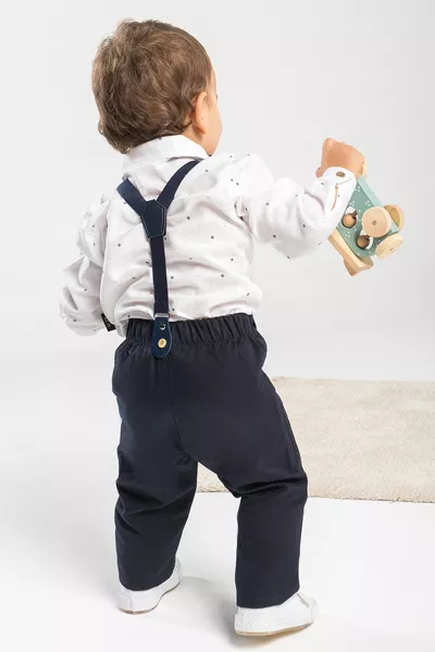 1-5 Years 4-Piece Bow Tie and Romper Suit Baby Outfit