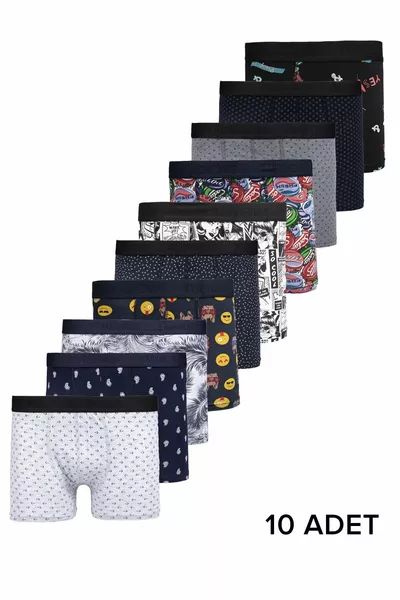 Men's Pack of  Patterned Stretch Cotton Premium Series Boxer Shorts