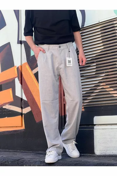 Pantaloni Baggy Classici a Pieghe Stagionali Larghe 