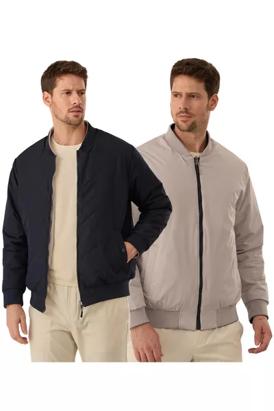 معطف مقاوم للماء، مناسب للجنسين، قابل للارتداء من الجهتين، بتصميم عادي