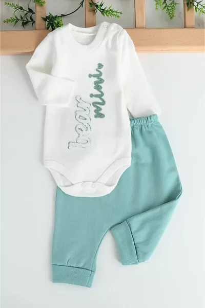 طقم رضّاعات صيفي من 3 قطع مزين بدب صغير للمواليد الذكور / طقم قميص وسروال للمواليد