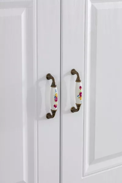 Wardrobe, Country West MDF Front 4-Door Cabinet - White