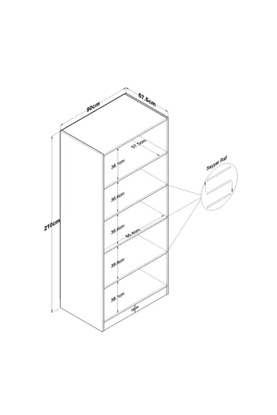 Armadio Rani  2 Ante 4 Ripiani 5 Scomparti Bianco