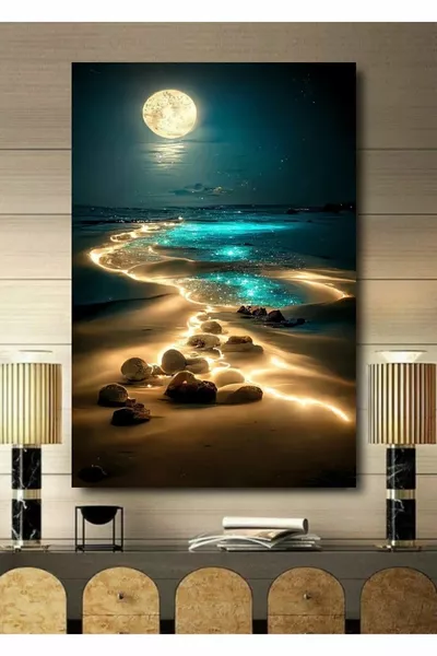 Канава картина с триизмерна тропическа природна сцена