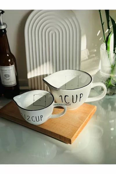 Ensemble de 2 Verres à Mesurer en Céramique Mugs  ml/ ml