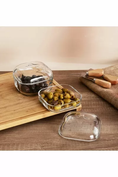 Комплект из 5 многофункциональных стеклянных контейнеров с крышкой Plus для завтрака