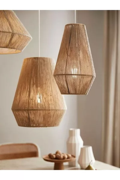 ثريا من القش بثلاث وحدات، ثريا بوهمية، ثريا رستيك، ثريا من جوت، ثريا طبيعية، ثريا من خيزران، ثريا من القش