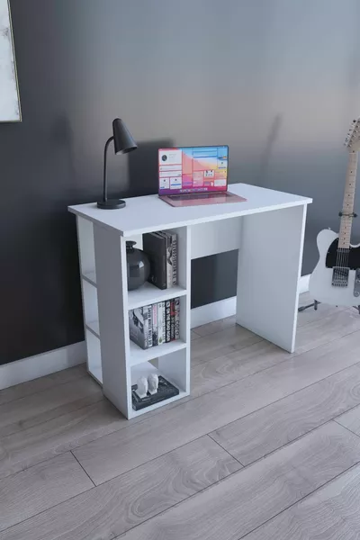 Bodrum Geteilter Schreibtisch, Weiß  cm