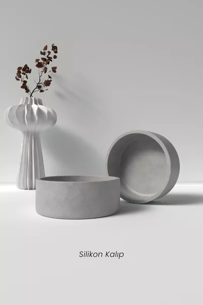 Форма за бетонен свещник / саксия от силикон - Декоративна форма за бетонен свещник, материали за изработка на бетон/свещ