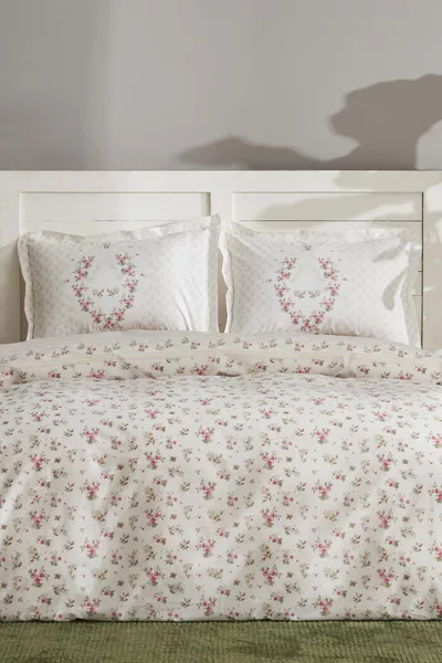 Комплект постельного белья Sonya Yeşil из % хлопка для двуспальной кровати