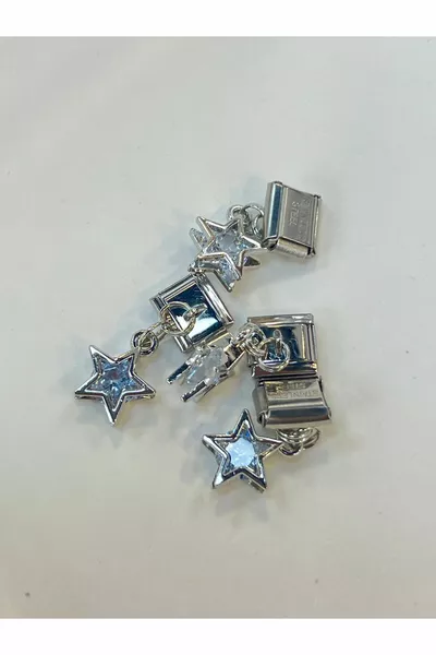 سلسلة تشارم إيطالية بنجمة ونقش هندسي من نومي، قطعة واحدة