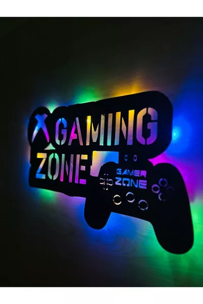 Gamer-motief Laser Gesneden Kleurrijk LED Schilderij