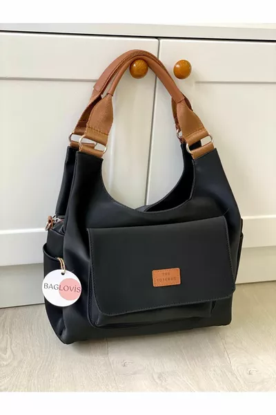 حقيبة كتف كبيرة فضفاضة مع جيوب كثيرة