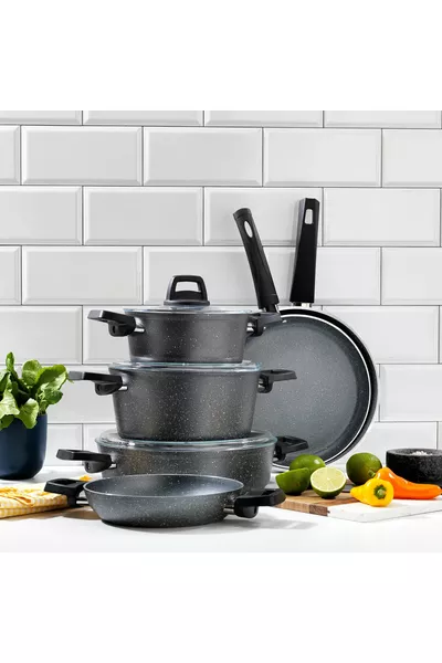 Set de casseroles Ashen 9 pièces - Gris