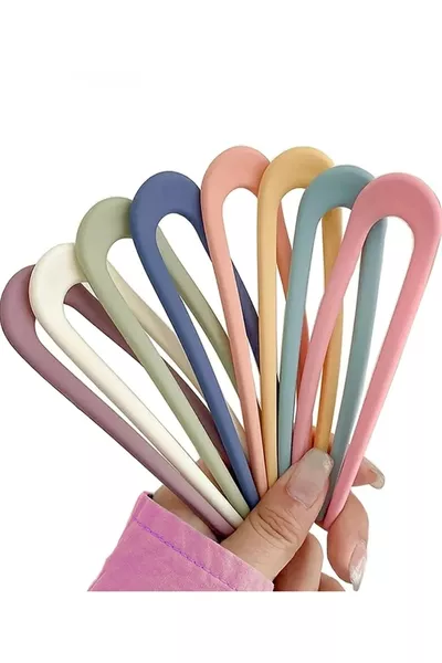 Дамска голяма шнола за кок в пастелни тонове (8 броя)