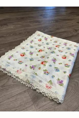 Vlekbestendig witte tafellaken met rozenpatroon, picknickkleed, tafellaken