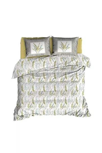 Fitted Duvet Cover Set Double Size % Natural Cotton Ranfors 4 Pieces Bloom