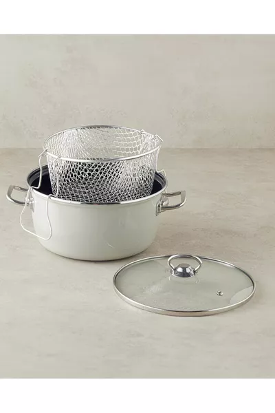 Sartagi geëmailleerde braadpan  cm beige