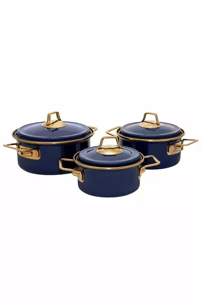 Piraye Emaye 6-Piece Cookware Set Navy Blue