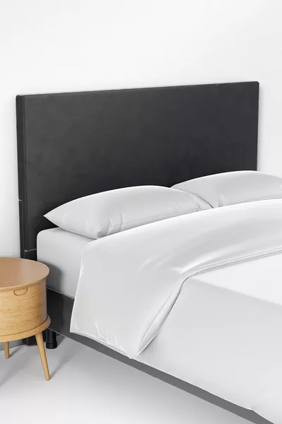 غطاء قماش لرأس سرير بلون رصاصي رمادي أنثراسيت