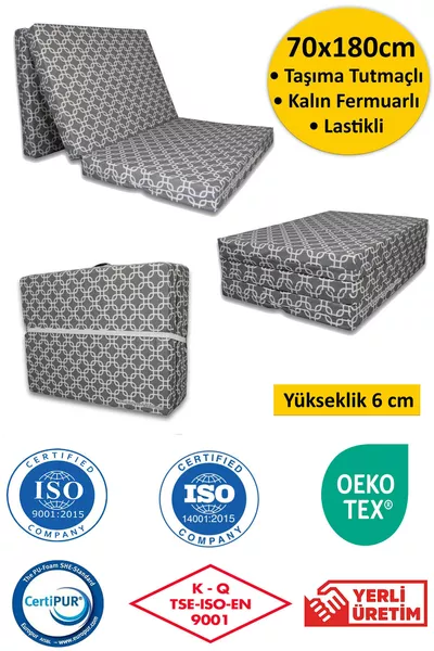 مرتبة إسفنج قابلة للطي مع وسادة مربعة