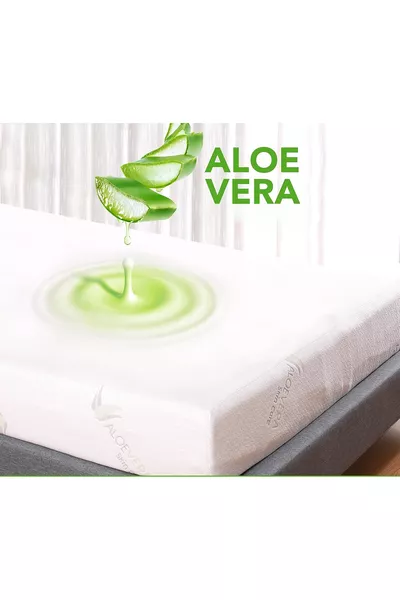 سرير SLEEPNİCE العثماني إسفنج فيسكو بقماش الألوفيرا سم مقاس خاص سرير فردي مزدوج