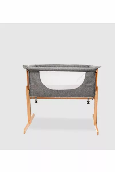 سرير خشبي طبيعي جانبي للأم