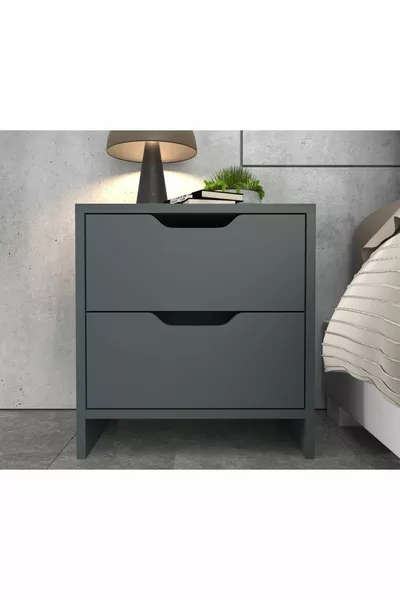 خزانة جانبية أنثراسيت بإدراجين من إيفس