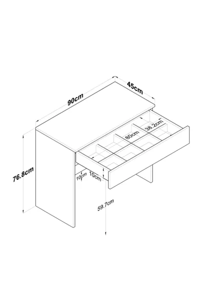 Rani Coiffeuse à Maquillage avec Tiroir Unique Organisateur de Bijoux Blanc