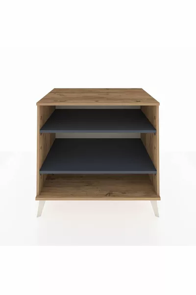 خزانة كرونوس ذات رفين، من خشب الصنوبر - أنثراسيت