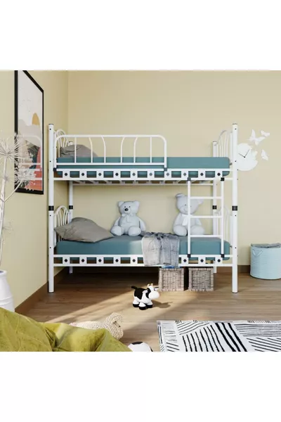 Металлическая двухъярусная кровать для детской