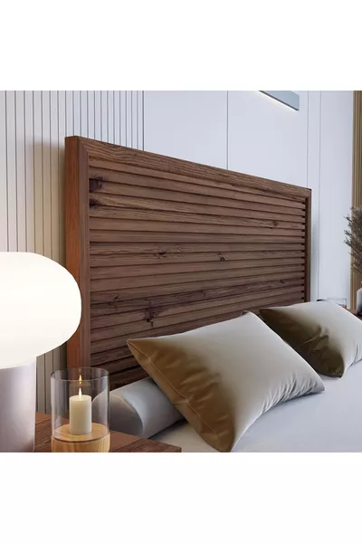 Alaz Model Walnut Color Wooden Single Headboard (YTY)