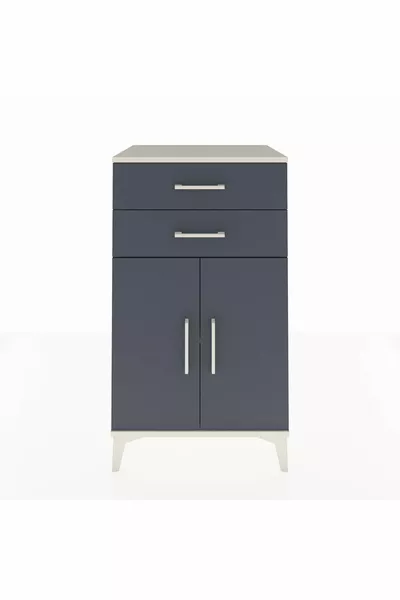 Хиперион Скрин с едно рафтче, 2 чекмеджета и 2 врати, Лунен камък-Антрацит