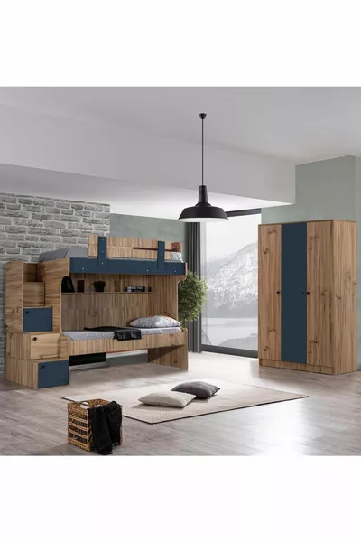 Bunk Bed, Riva 2-Bed Bunk Bed with 3-Door Wardrobe