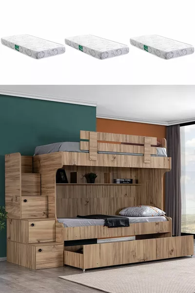 Ranza Viva Bunk Bed with 3 Comfort Mattresses