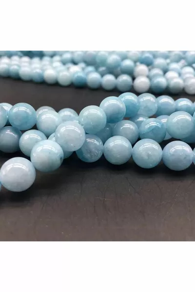 Колиета от естествен камък аквамарин, дизайн на аксесоари