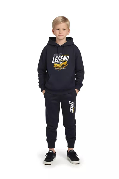 Мъжки детски спортен комплект с джобове и принт