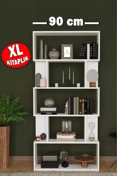 XL 6-Shelf Bookcase White