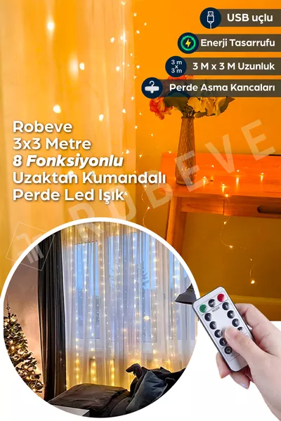  метра USB гирлянда-светильник с пультом, занавес с крючками, новогодняя светодиодная гирлянда, дневной свет, 8 режимов