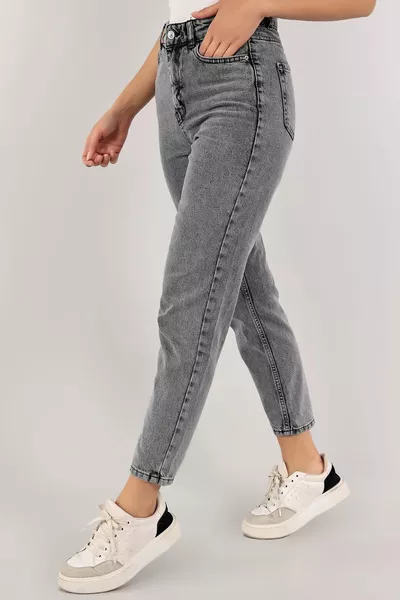 Jeans KRS Smoked Mom Taille haute Détail Petit ami