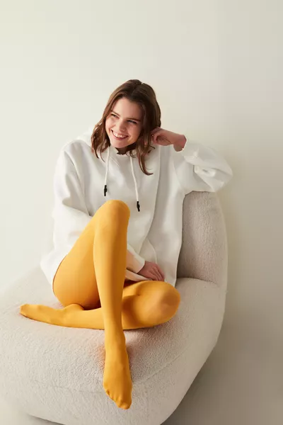 جوارب ميكرو  أصفر مع سروال داخلي - بانتليشيوس