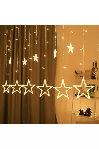 8-Function Decorative Star LED  Pendant Star LED Christmas Light Decorative Fringe LED Curtain LED