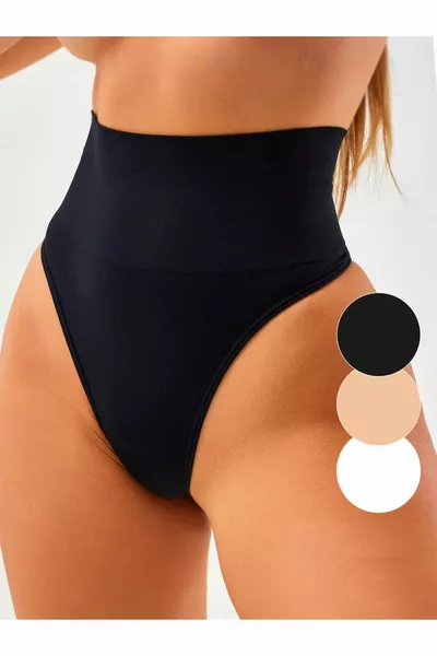 Montela High Waist String Panties Tummy Shaping Model Black Color