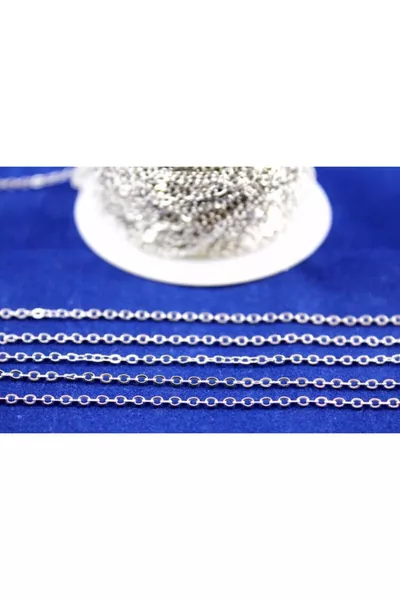 1 Meter - 0, mm Rechte Ketting, Ketting voor Sieraden, Sieradenketting, Nikkel Geplateerd