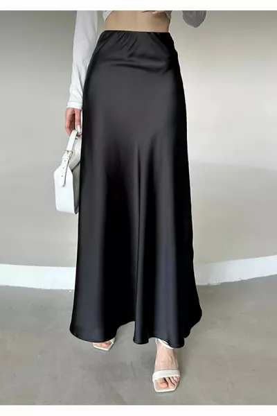 حزام نسائي أنيق من الساتان مطاطي  سم ميدي تنورة خط A