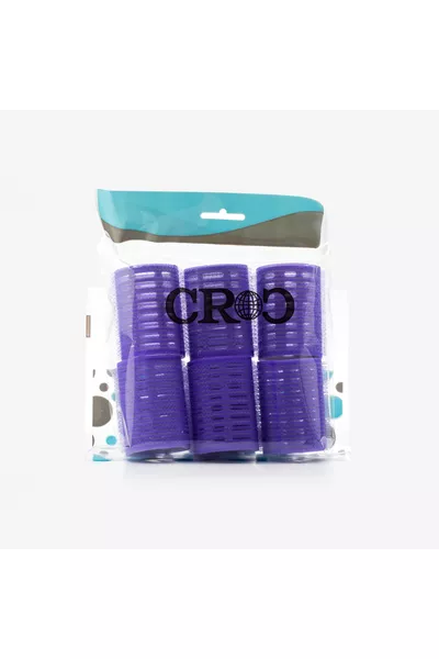  Големи Ленти Велкро Папионки 6 бр. - Самозалепващи се Къдрици за Коса Лилави Диаметър: 4,5 см