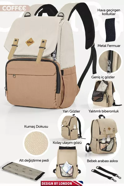 Coolbag Anne Baby Tas - Baby Verzorging Tas met Thermische Voering en Waterdichte Vakjes, Luiermatje - Bot Salmon