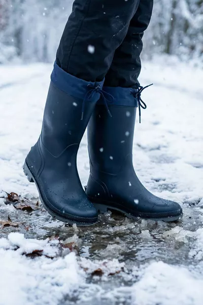 حذاء رجالي شتوي مقاوم للماء مبطن بالفرو وذو رباط